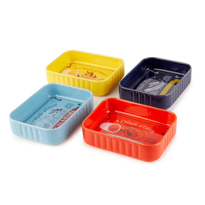 Set 4 cuencos aperitivos Conserverie multicolor - Diseño lata conserva retro