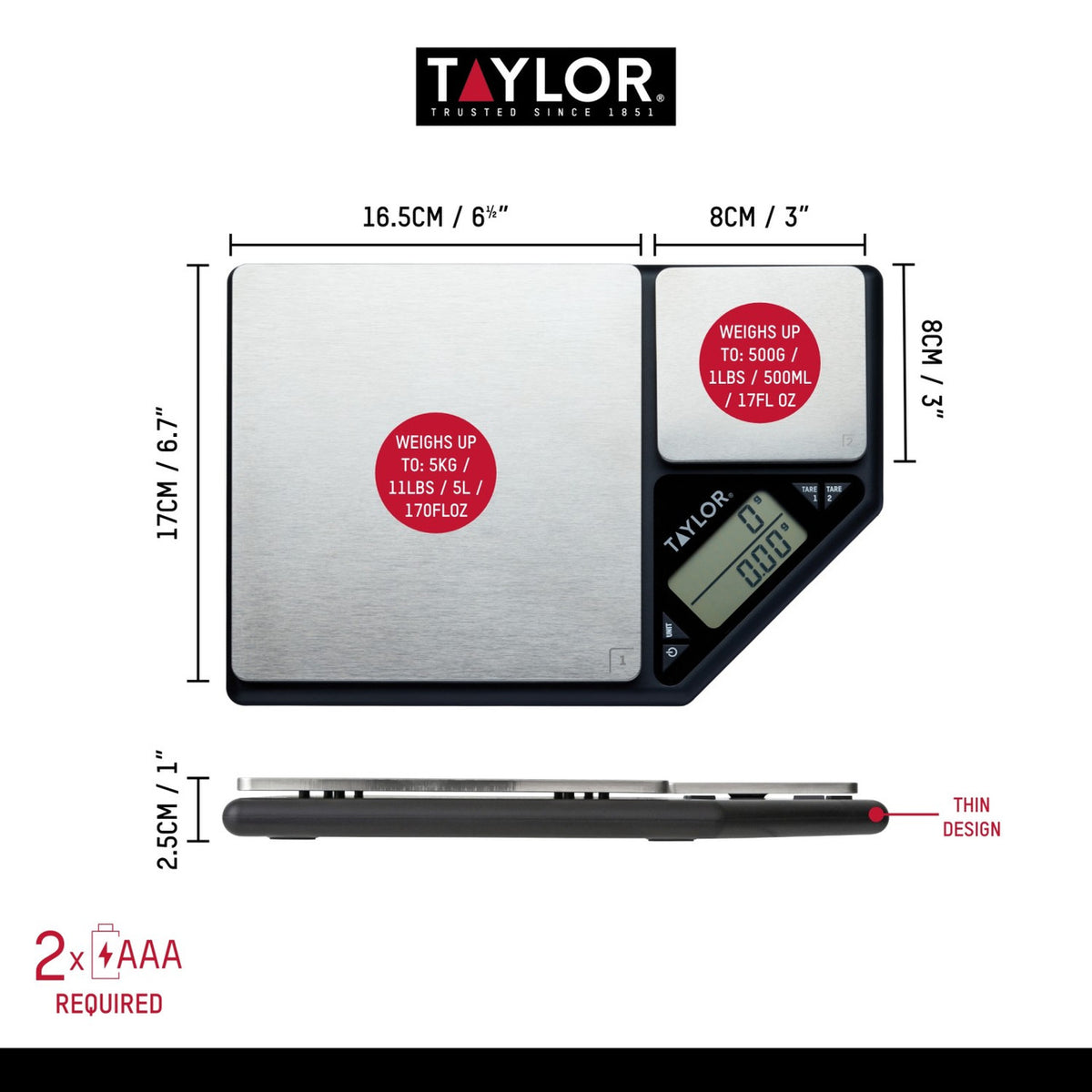 Balanza de Cocina Digital Doble Plataforma