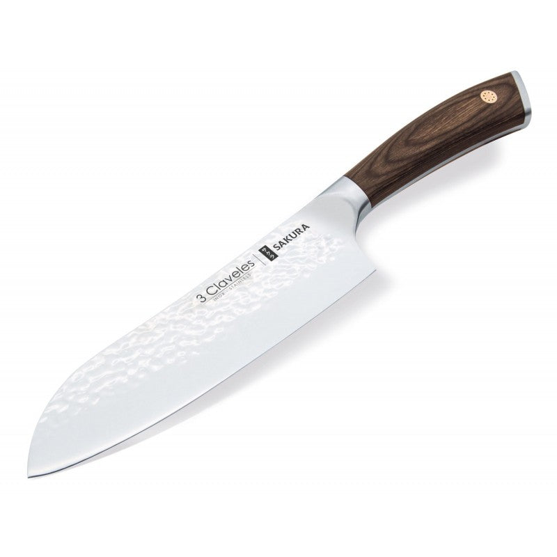 Cuchillo santoku 3 Claveles Sakura 17,5 cm con hoja forjada martillada
