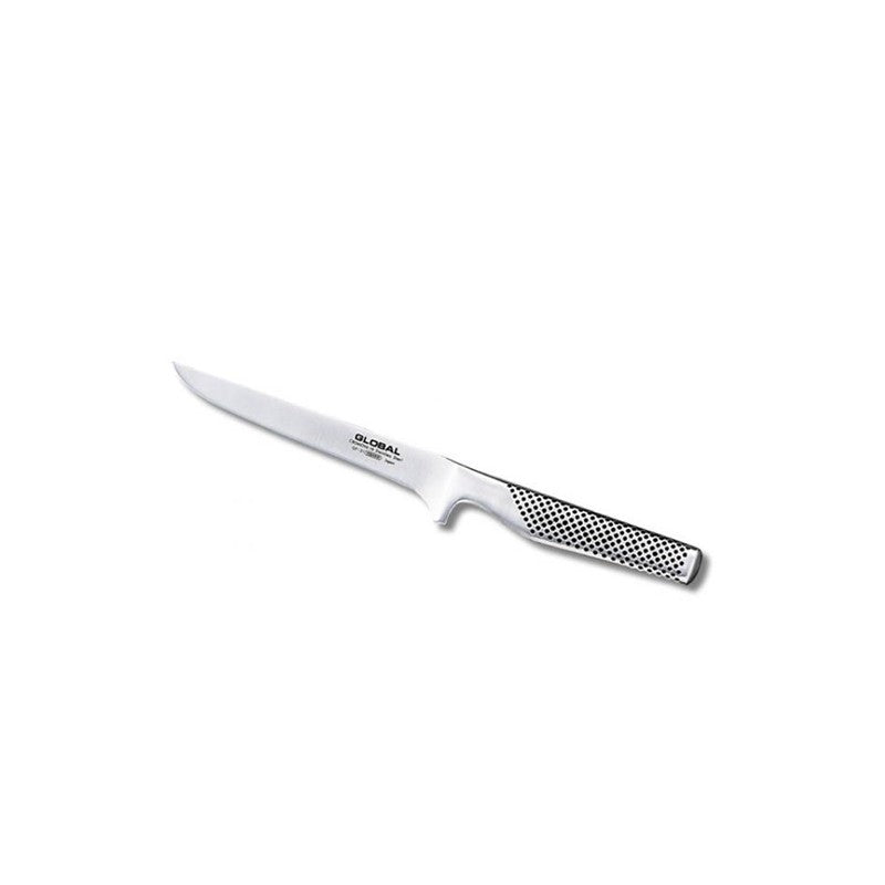 Cuchillo deshuesador forjado Global GF-31 hoja 16 cm Serie GF, vista completa fondo blanco