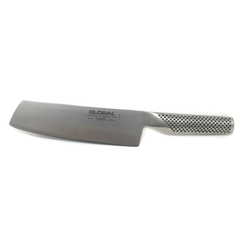 Hoja ancha rectangular del cuchillo nakiri Global G-5 de 18 cm en CROMOVA 18