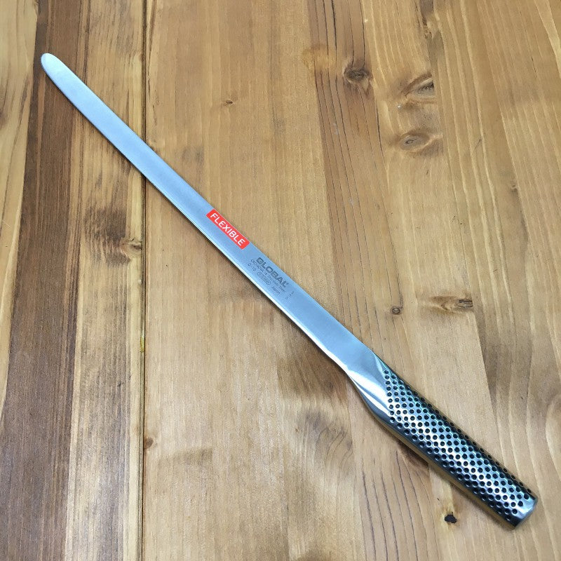 Cuchillo jamonero Global G-10 con hoja flexible de 31 cm en acero CROMOVA 18