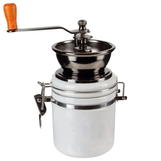 Molinillo de café manual barista en cerámica blanca