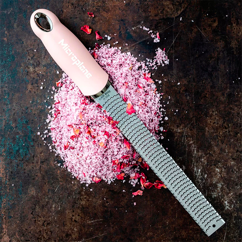 Rallador Microplane premium zester 46923 rosa palo acero inoxidable mango silicona antideslizante