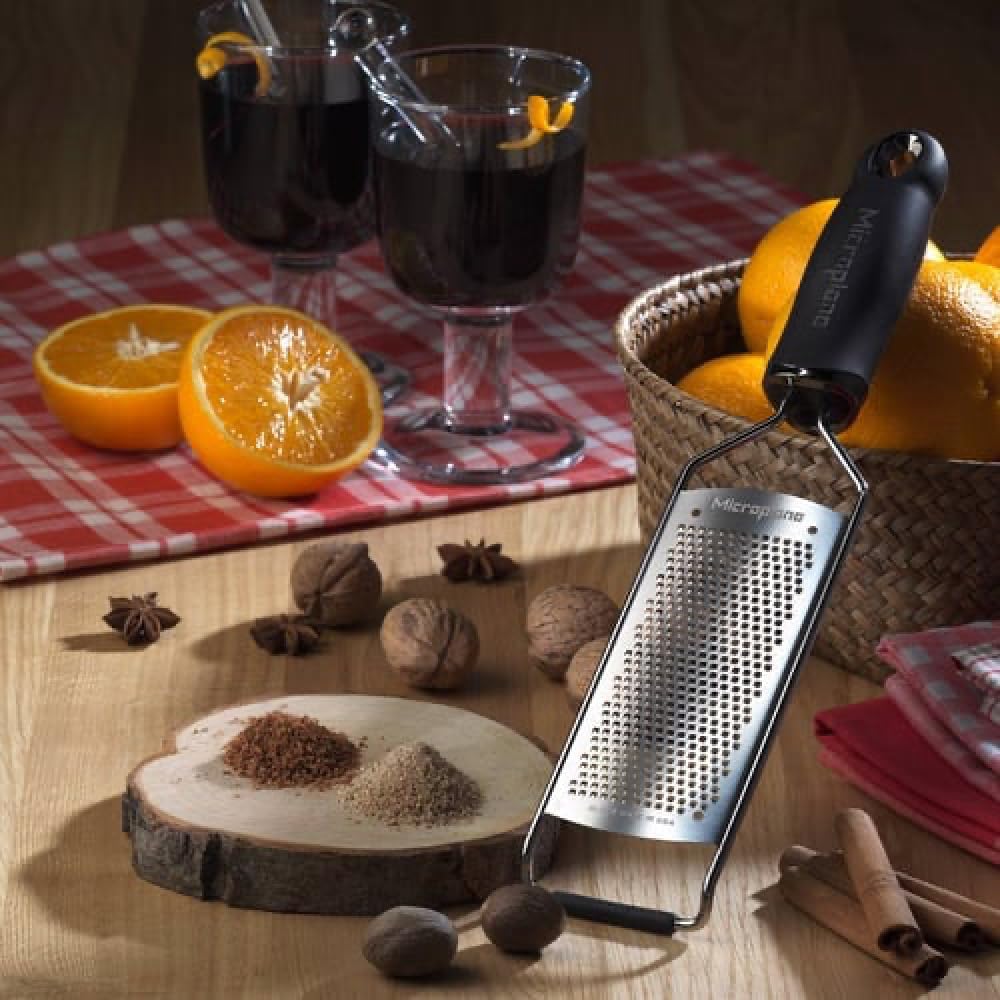 Rallador cocina Microplane serie Gourmet 45000S formato barra-espátula ideal queso chocolate vegetales funda protectora