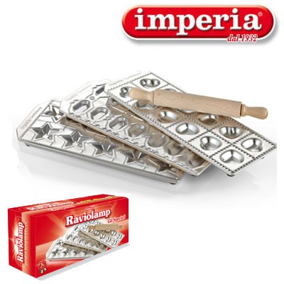 Bandejas para raviolis Imperia – formas redonda, cuadrada y pez para pasta fresca casera