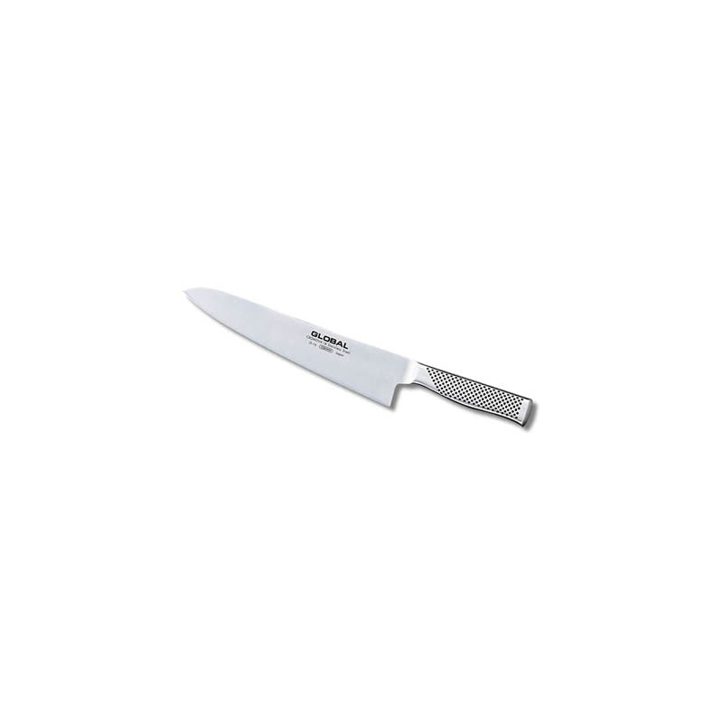 	Cuchillo cebollero Global G-16 hoja de 24 cm Serie G, vista completa sobre fondo blanco