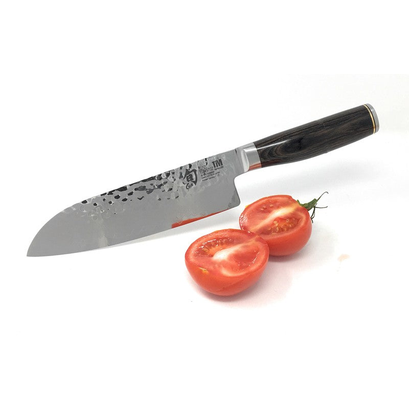 Cuchillo de cocina japonés Kai Shun Premier Santoku 18 cm hoja martillada tsuchime damasco