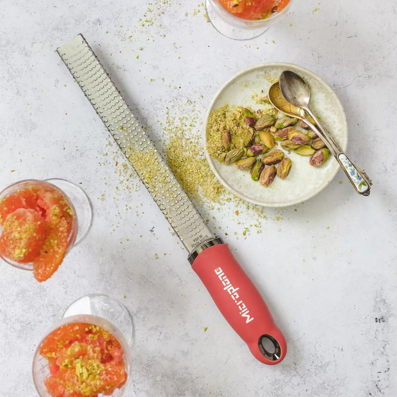 Rallador Microplane premium zester 46123 Lipstick Pink rosa pintalabios acero inoxidable quirúrgico mango silicona