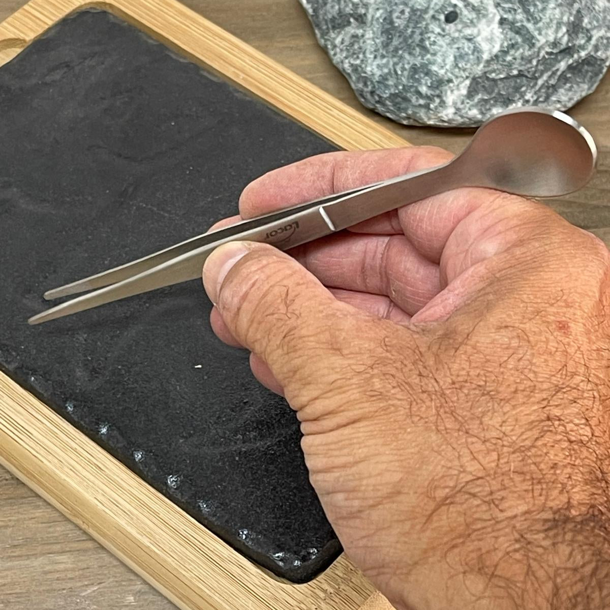 Pinza de Precisión con Cuchara Lacor 17cm - Acero Inoxidable