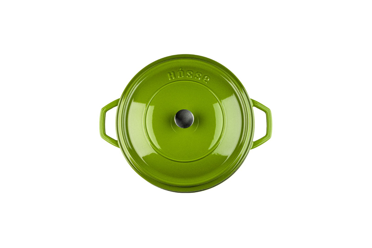 Cocotte verde manzana Hosse 2 litros 3.7 litros fabricación turca premium esmaltada