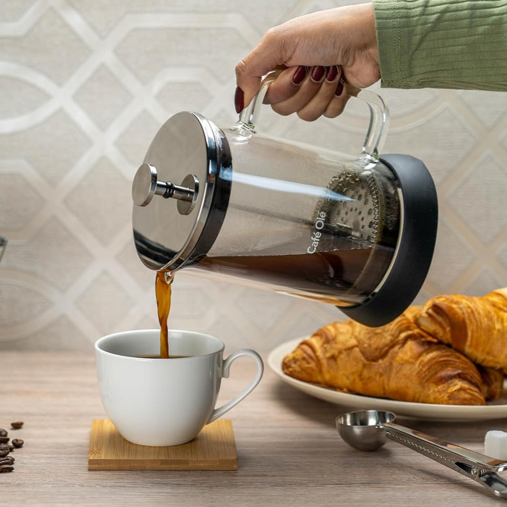 Cafetera prensa francesa Grunwerg – preparación café paso a paso
