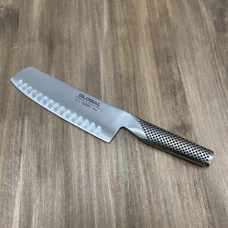 Cuchillo nakiri alveolado Global G-81 – apto diestros y zurdos